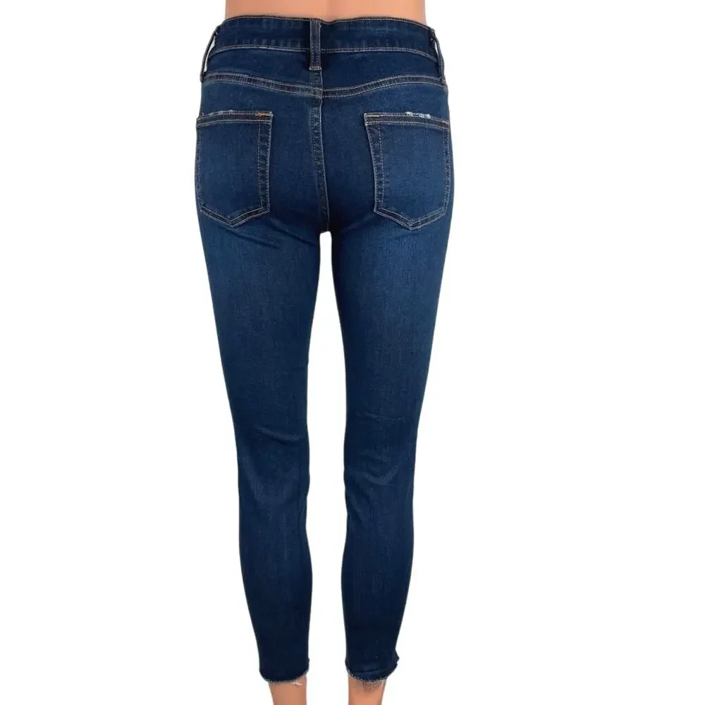 Wild Fable Blue Distressed Ripped Stretch Super Skinny Denim Jeans Pants Size 0